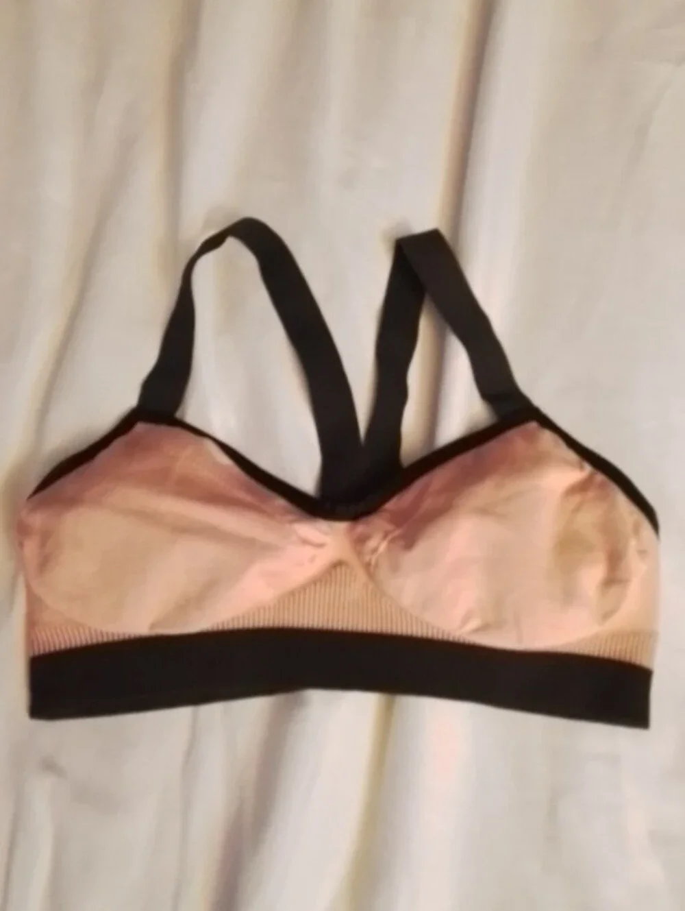 lululemon athletica Pink and Black Cross-Back Sports Bra